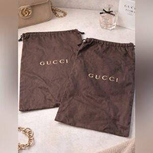 Gucci Brown Dust Bags Set of Two